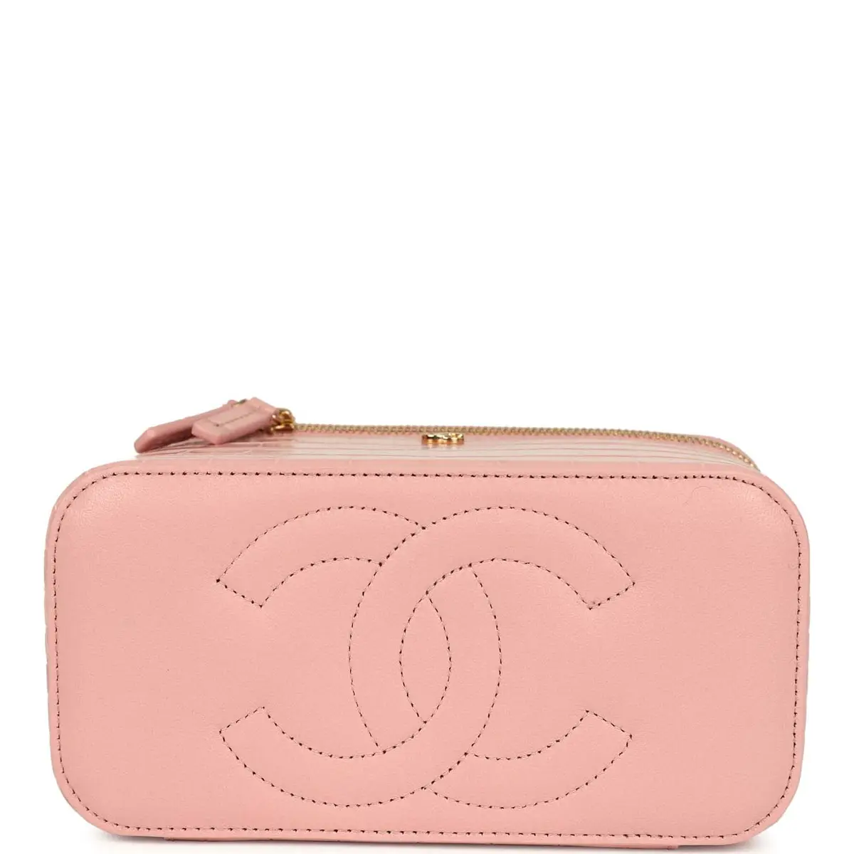 Chanel Chanel Small Top Handle Vanity Case Light Pink Croc Embossed Calfskin Gold Hardware | Thumbnail 6 Chanel Chanel Small Top Handle Vanity Case Light Pink Croc Embossed Calfskin Gold Hardware | Thumbnail 6