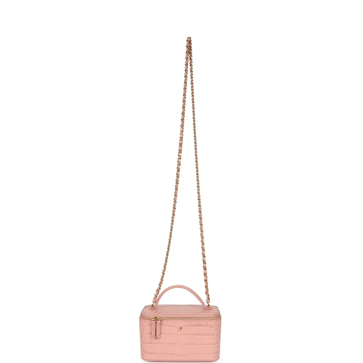 Chanel Chanel Small Top Handle Vanity Case Light Pink Croc Embossed Calfskin Gold Hardware | Thumbnail 7 Chanel Chanel Small Top Handle Vanity Case Light Pink Croc Embossed Calfskin Gold Hardware | Thumbnail 7