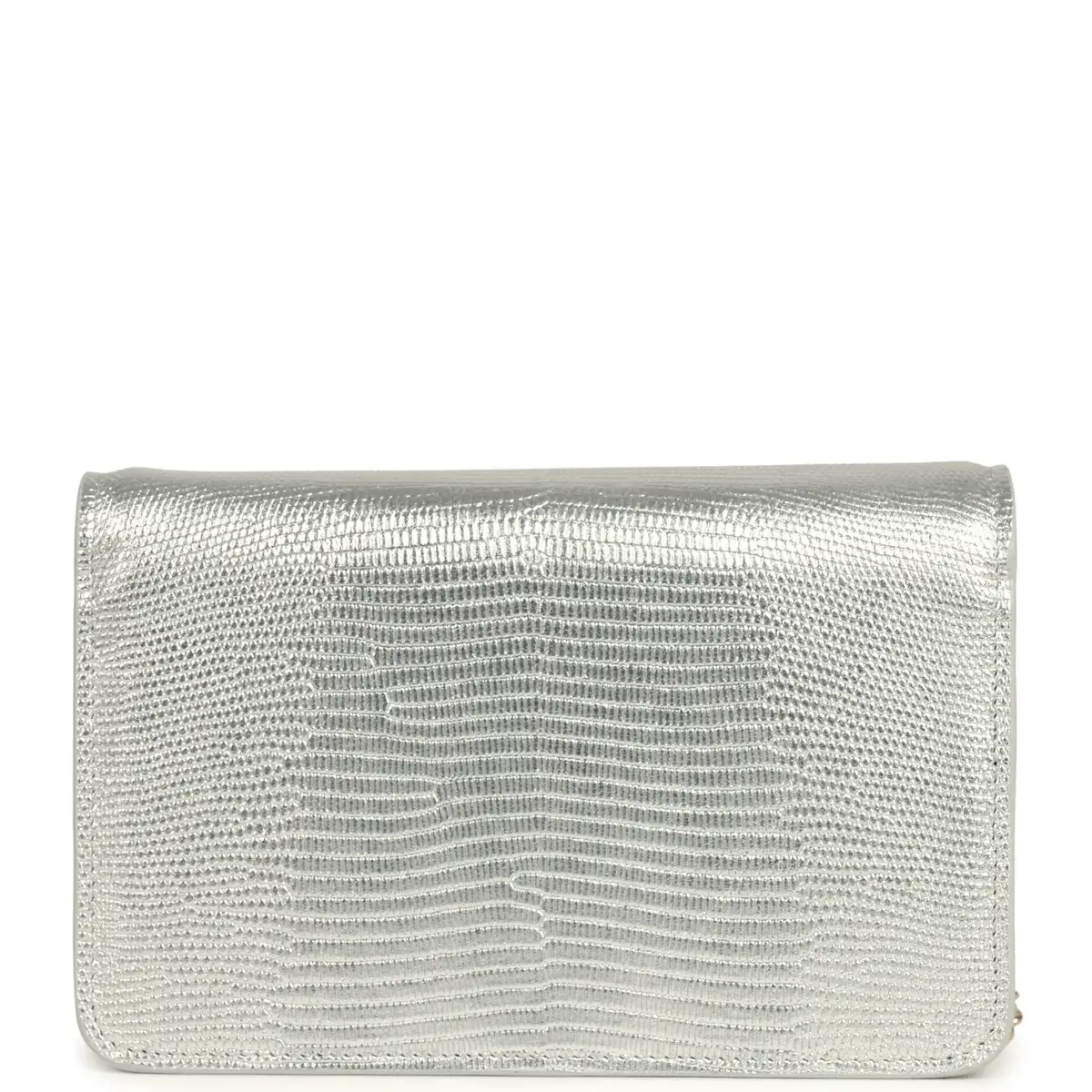 Chanel Chanel Wallet On Chain WOC Silver Metallic Lizard Embossed Calfskin Light Gold Hardware | Thumbnail 3 Chanel Chanel Wallet On Chain WOC Silver Metallic Lizard Embossed Calfskin Light Gold Hardware | Thumbnail 3