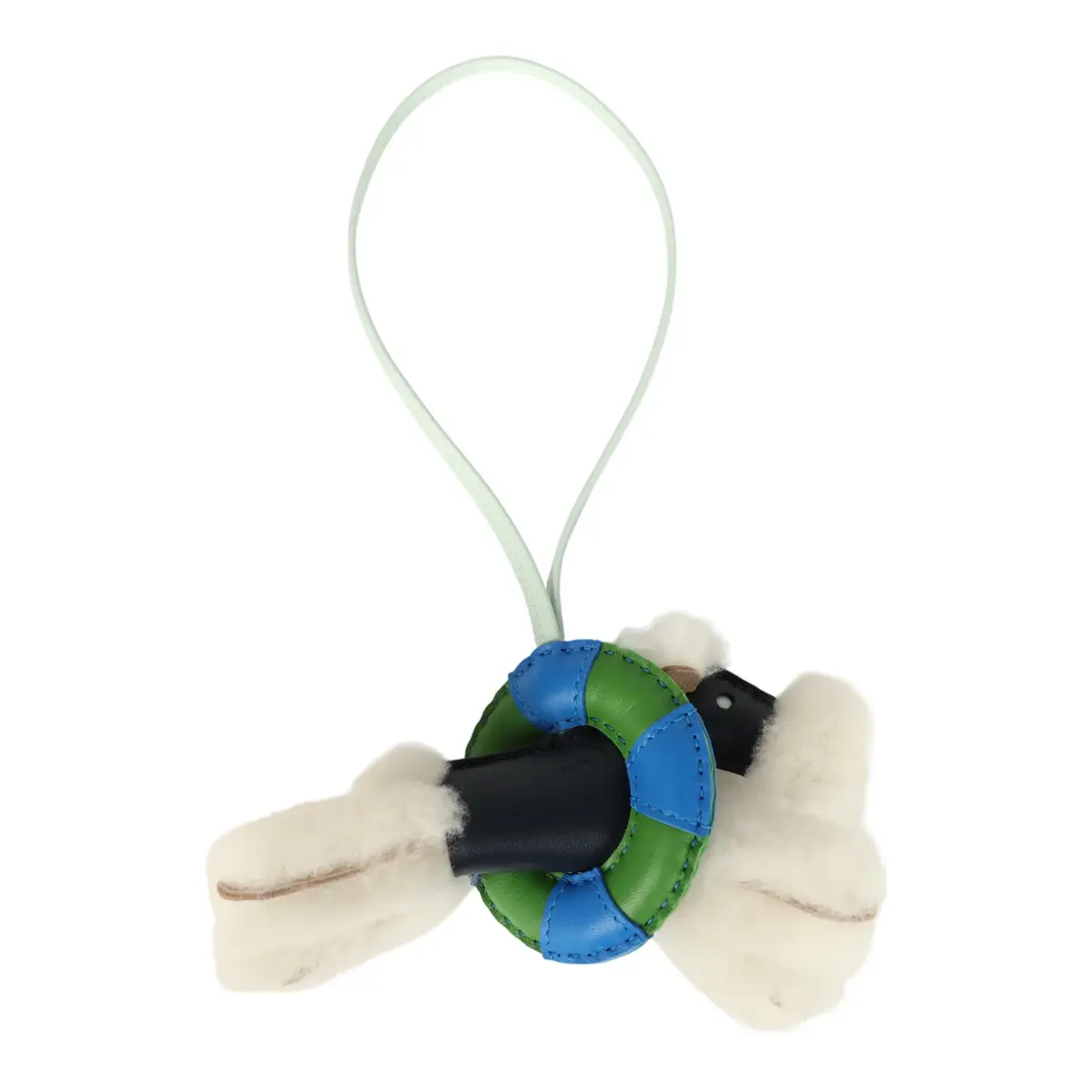 HERMÈS Hermes "A La Mer" Budy Charm Ecru, Bleu Nuit, Vert Peppermint, Bleu Hydra, Vert Yucca Merino Wool and Milo Lambskin | Thumbnail 2 HERMÈS Hermes "A La Mer" Budy Charm Ecru, Bleu Nuit, Vert Peppermint, Bleu Hydra, Vert Yucca Merino Wool and Milo Lambskin | Thumbnail 2