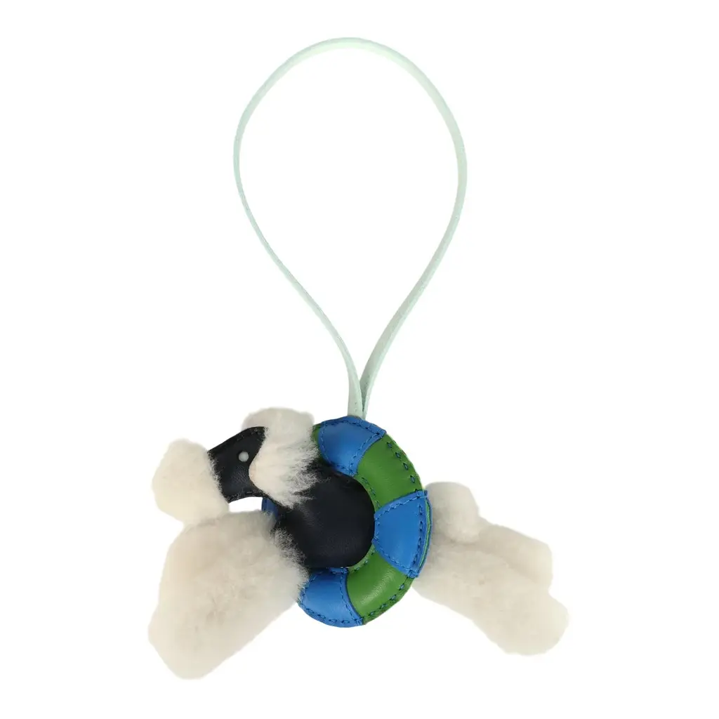 HERMÈS Hermes "A La Mer" Budy Charm Ecru, Bleu Nuit, Vert Peppermint, Bleu Hydra, Vert Yucca Merino Wool and Milo Lambskin | Image 1 HERMÈS Hermes "A La Mer" Budy Charm Ecru, Bleu Nuit, Vert Peppermint, Bleu Hydra, Vert Yucca Merino Wool and Milo Lambskin | Image 1