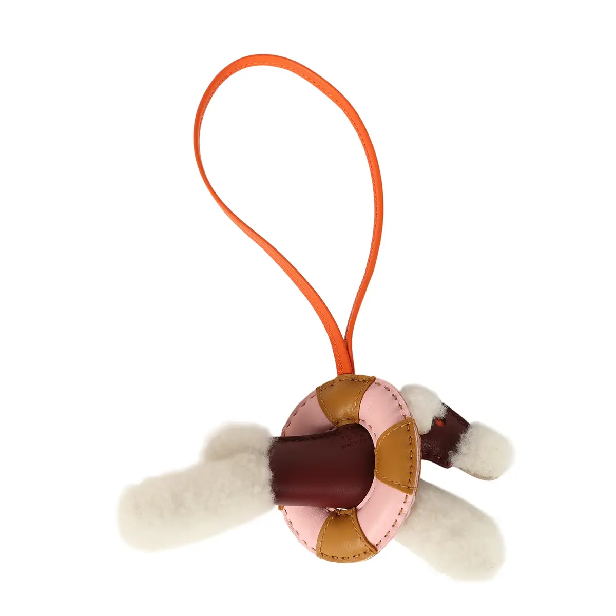 HERMÈS Hermes "A La Mer" Budy Charm Ecru, Rouge H, Feu, Sesame, Rose Sakura Merino Wool and Milo Lambskin | Thumbnail 2