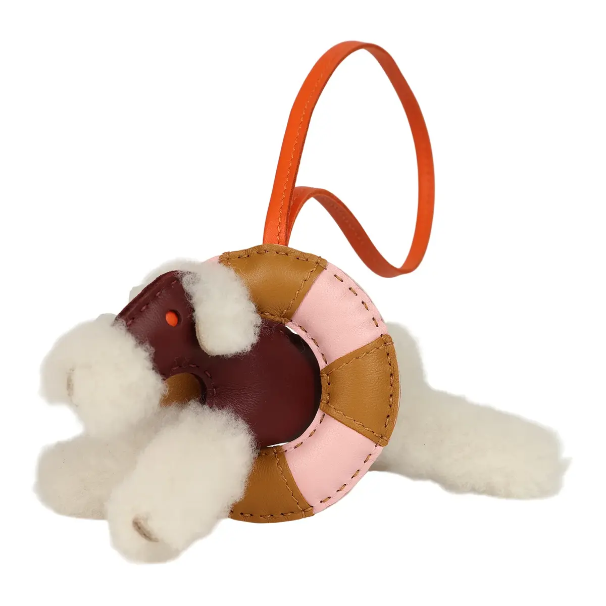 HERMÈS Hermes "A La Mer" Budy Charm Ecru, Rouge H, Feu, Sesame, Rose Sakura Merino Wool and Milo Lambskin | Thumbnail 4