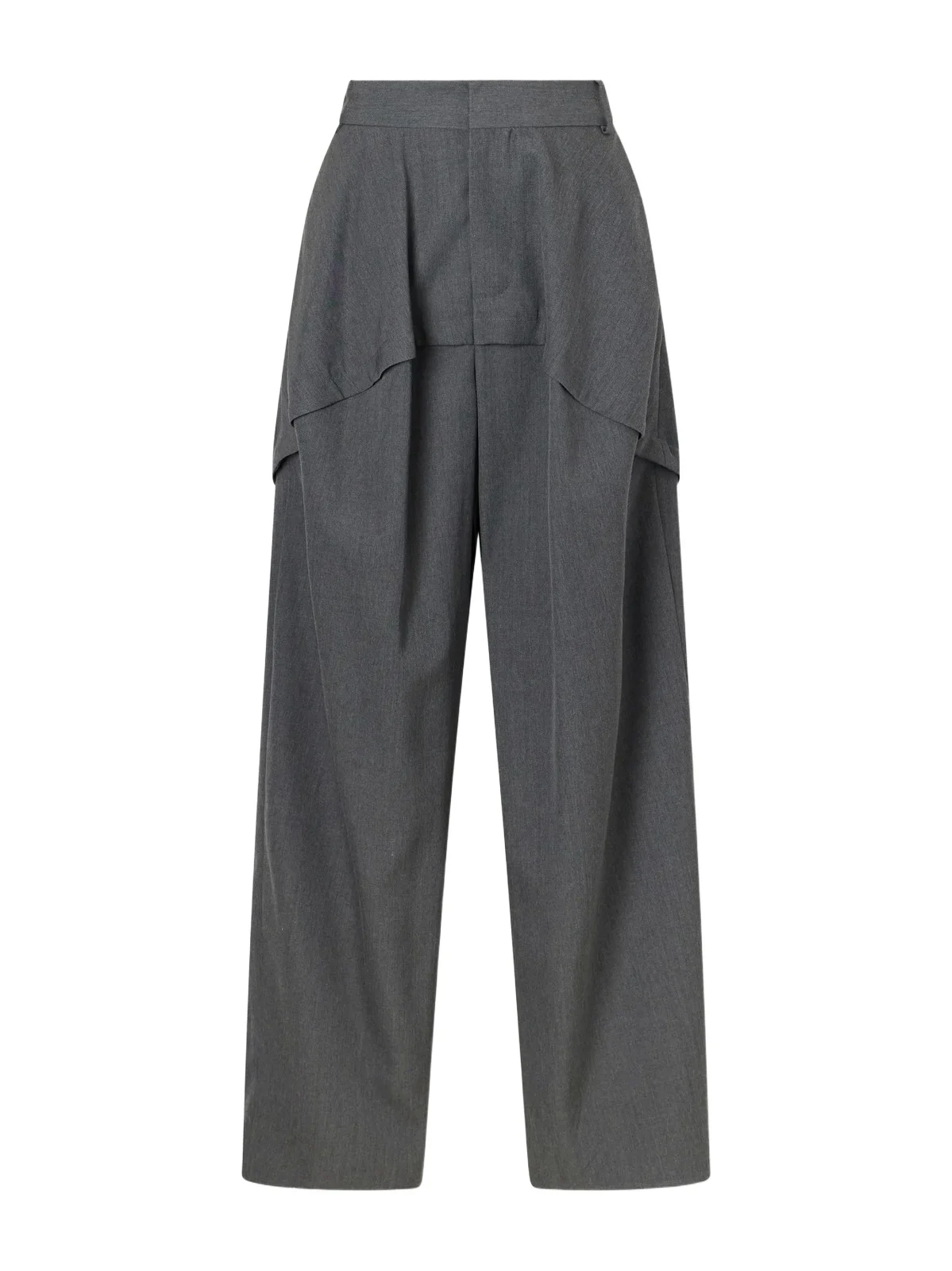 Loewe Logo-embroidered Tiered Wool Mid-rise Wide-leg Pants
