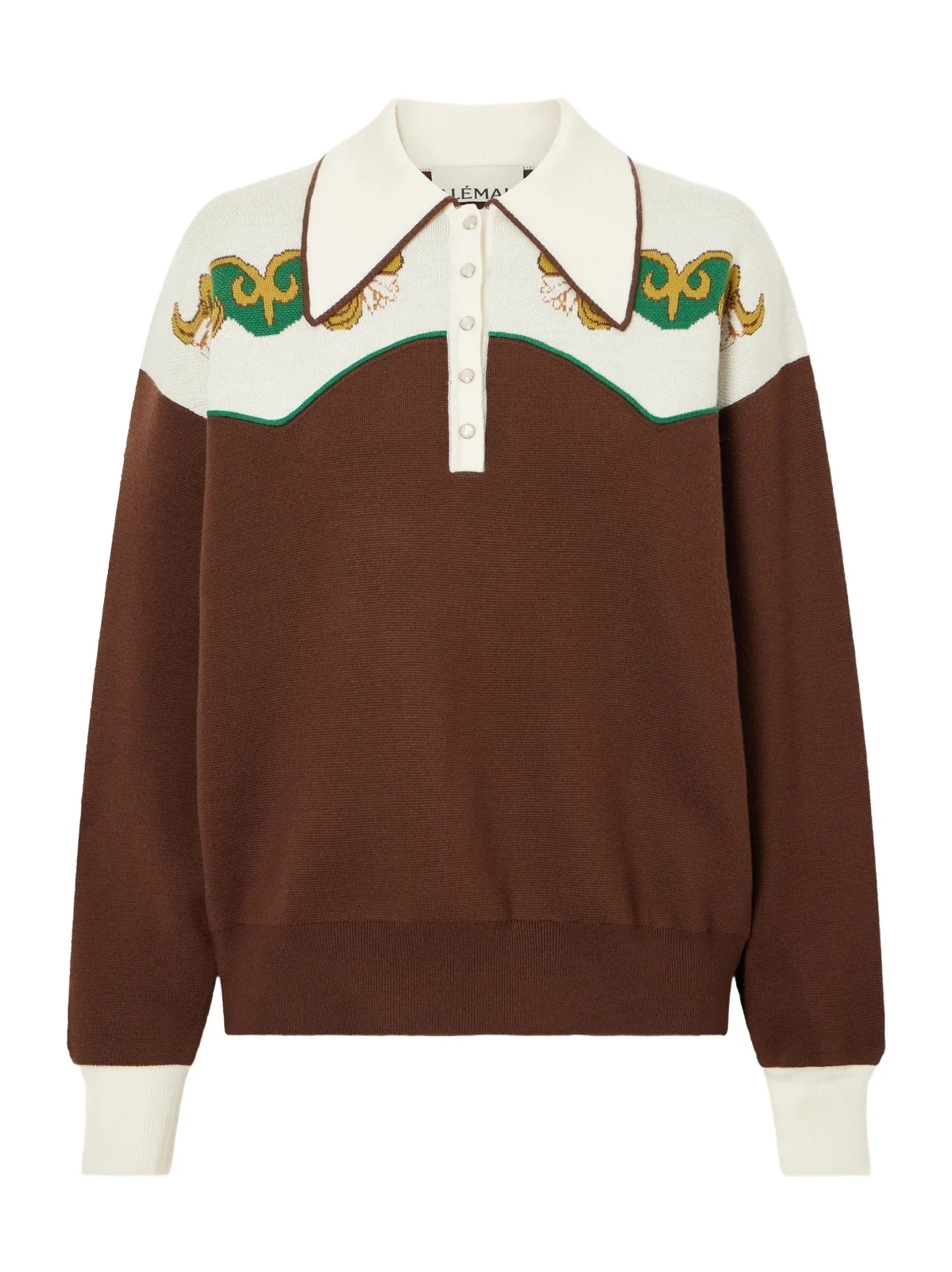 Lasso Intarsia-knit Merino Wool-blend Polo Sweater Lasso Intarsia-knit Merino Wool-blend Polo Sweater