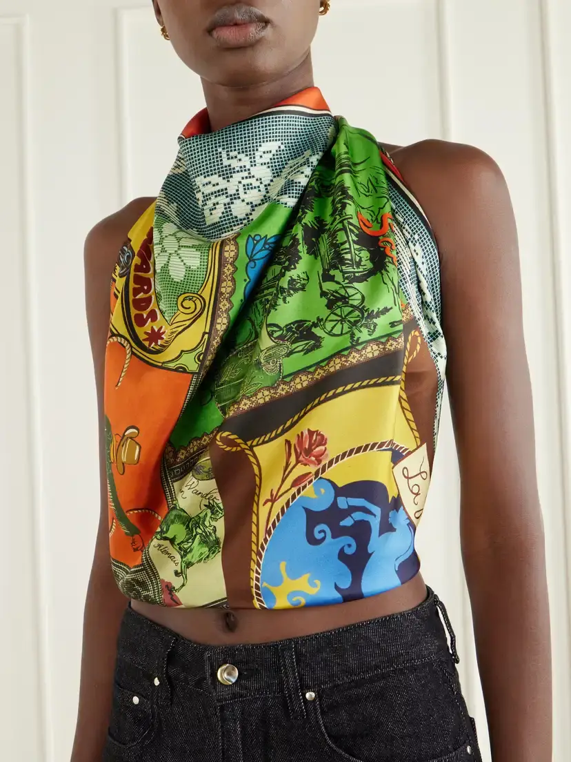 ALÉMAIS Ace Printed Silk-twill Scarf | Thumbnail 3