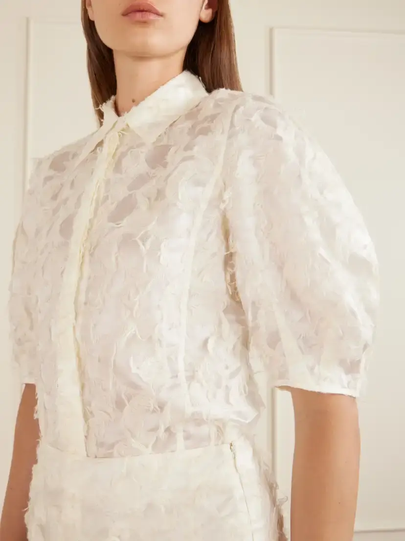 Gabriela Hearst Sansi Fil Coupè Silk And Wool-blend Blouse | Thumbnail 4 Gabriela Hearst Sansi Fil Coupè Silk And Wool-blend Blouse | Thumbnail 4