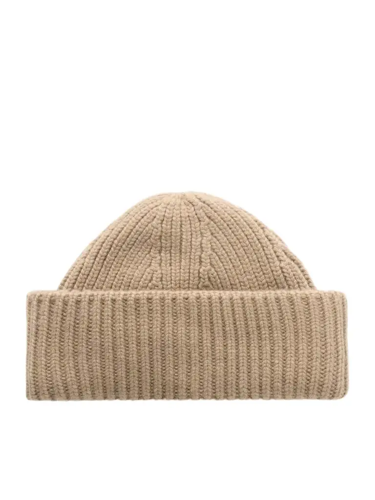 Yves Salomon Ribbed Wool And Cashmere-blend Beanie | Image 1 Yves Salomon Ribbed Wool And Cashmere-blend Beanie | Image 1