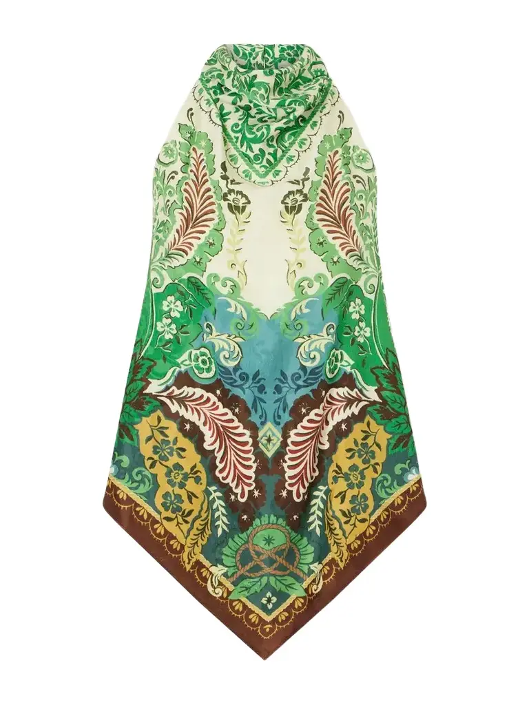 ALÉMAIS Florence Floral-jacquard Satin Top | Image 1 ALÉMAIS Florence Floral-jacquard Satin Top | Image 1