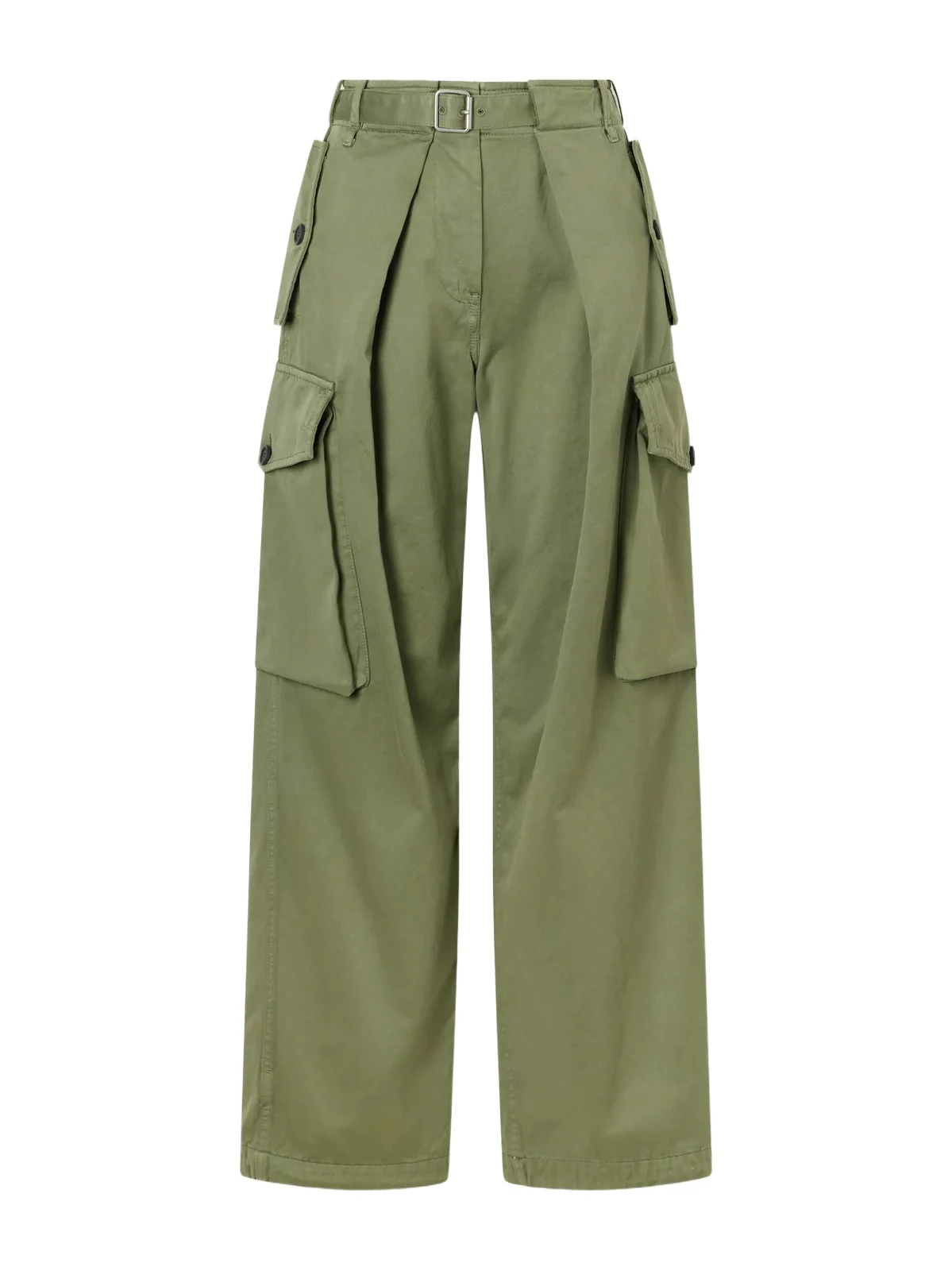 Loewe Belted Pleated Cotton-gabardine Wide-leg Cargo Pants