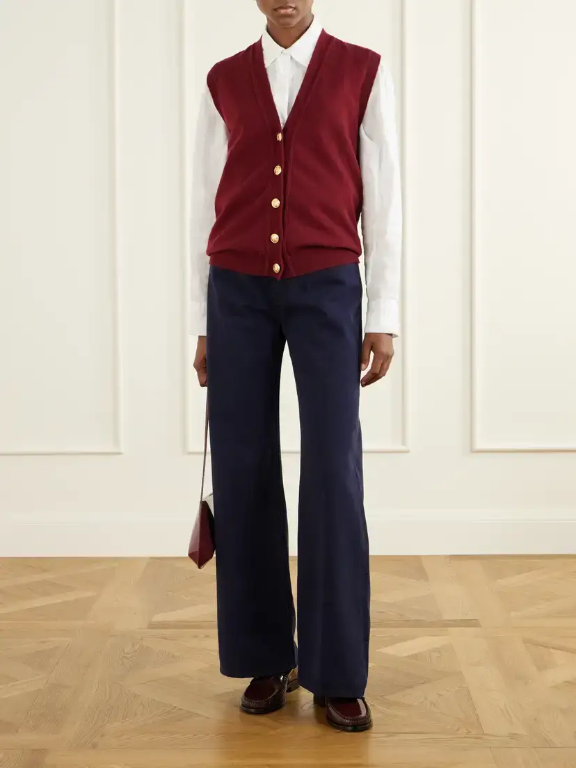 Blazé Milano Highland Wool And Cashmere-blend Vest - Burgundy | Thumbnail 2 Blazé Milano Highland Wool And Cashmere-blend Vest - Burgundy | Thumbnail 2