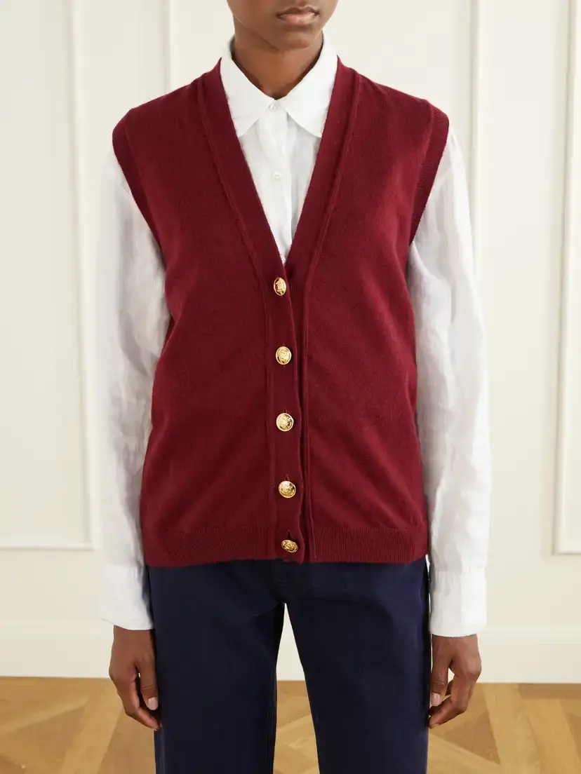 Blazé Milano Highland Wool And Cashmere-blend Vest - Burgundy | Thumbnail 3 Blazé Milano Highland Wool And Cashmere-blend Vest - Burgundy | Thumbnail 3