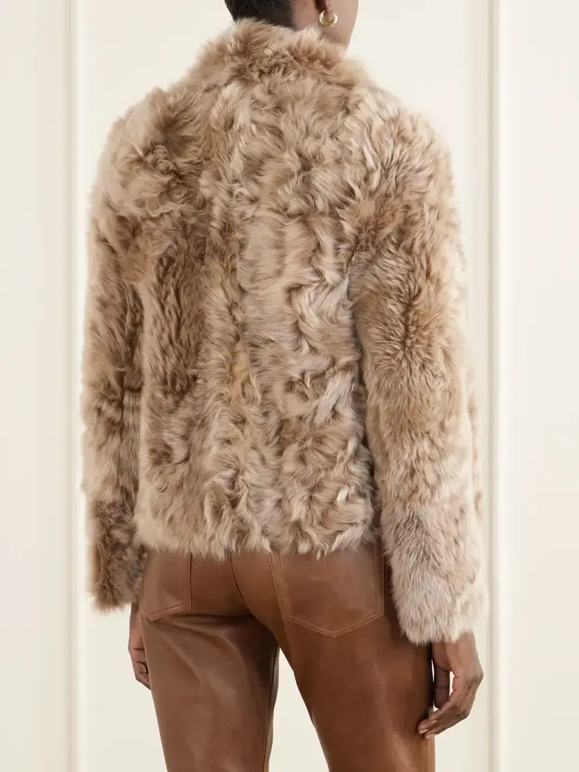 Yves Salomon Reversible Shearling And Leather Jacket - Brown | Thumbnail 4 Yves Salomon Reversible Shearling And Leather Jacket - Brown | Thumbnail 4