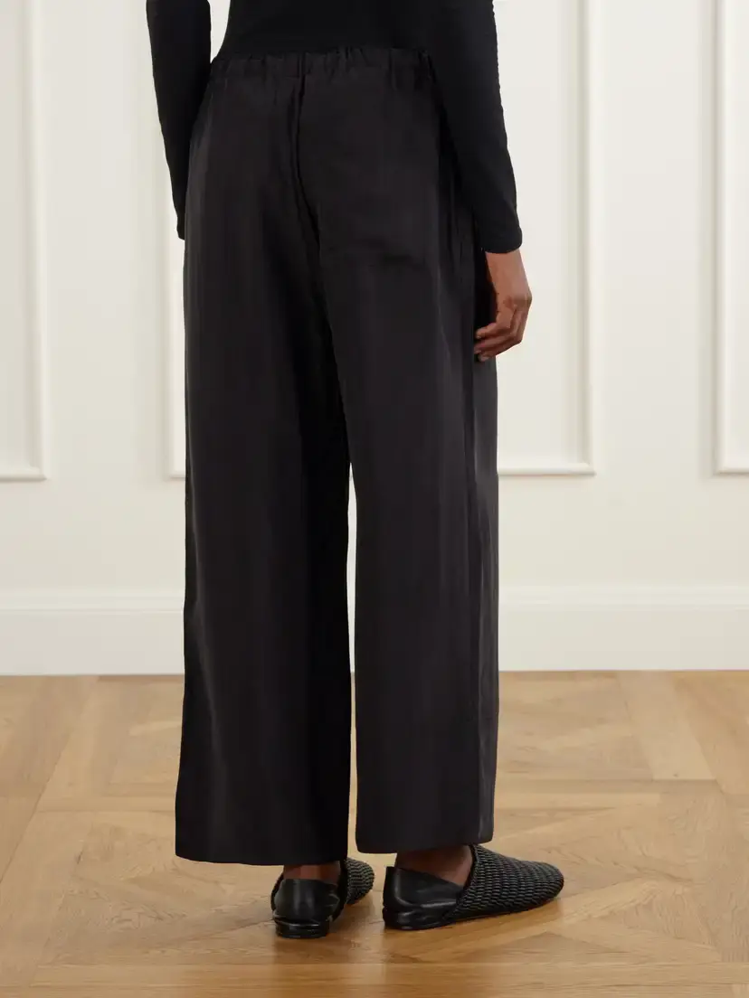 James Perse Silk-habotai Wide-leg Drawstring Pants | Thumbnail 4 James Perse Silk-habotai Wide-leg Drawstring Pants | Thumbnail 4