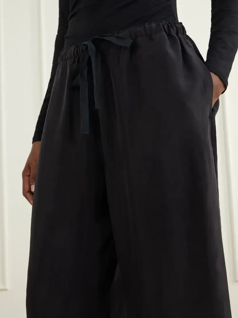 James Perse Silk-habotai Wide-leg Drawstring Pants | Thumbnail 5 James Perse Silk-habotai Wide-leg Drawstring Pants | Thumbnail 5