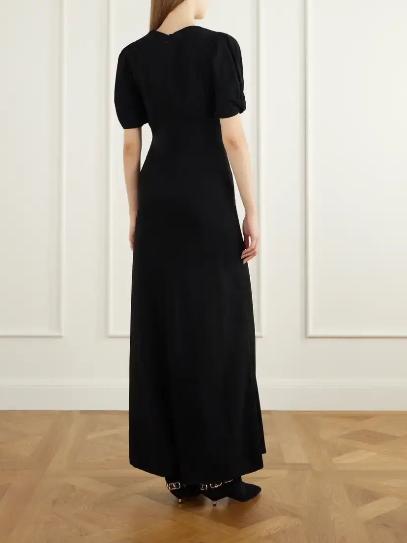 Isabel Marant Surelie Paneled Gathered Crepe Midi Dress | Thumbnail 4