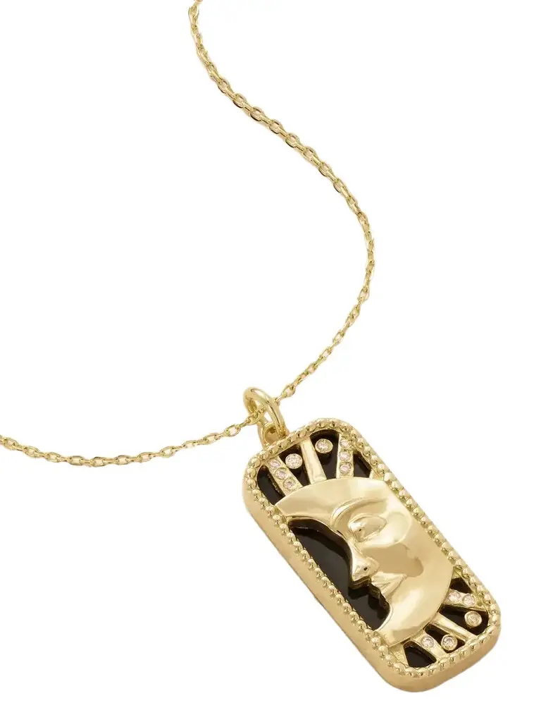 L’Atelier Nawbar Moon To My Sun 18-karat Gold, Diamond And Onyx Pendant Necklace | Image 1 L’Atelier Nawbar Moon To My Sun 18-karat Gold, Diamond And Onyx Pendant Necklace | Image 1