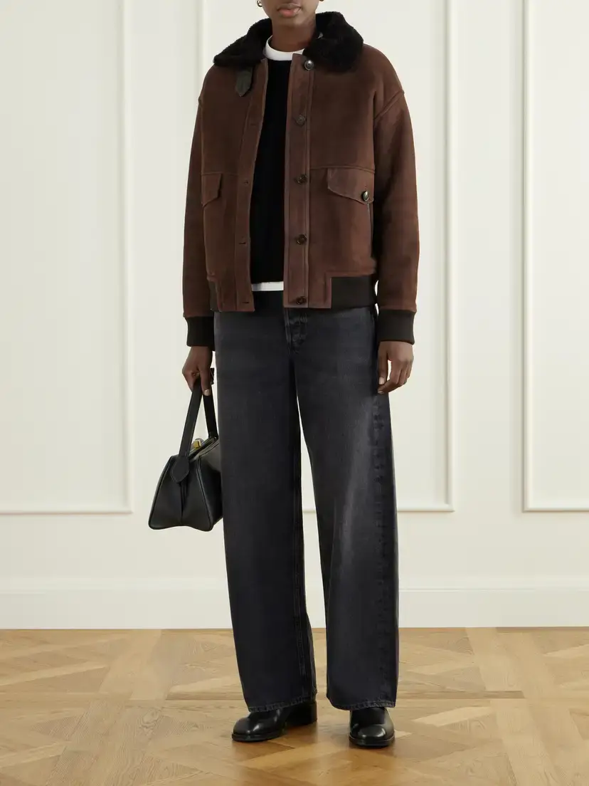 Yves Salomon Shearling-trimmed Suede Jacket | Thumbnail 2