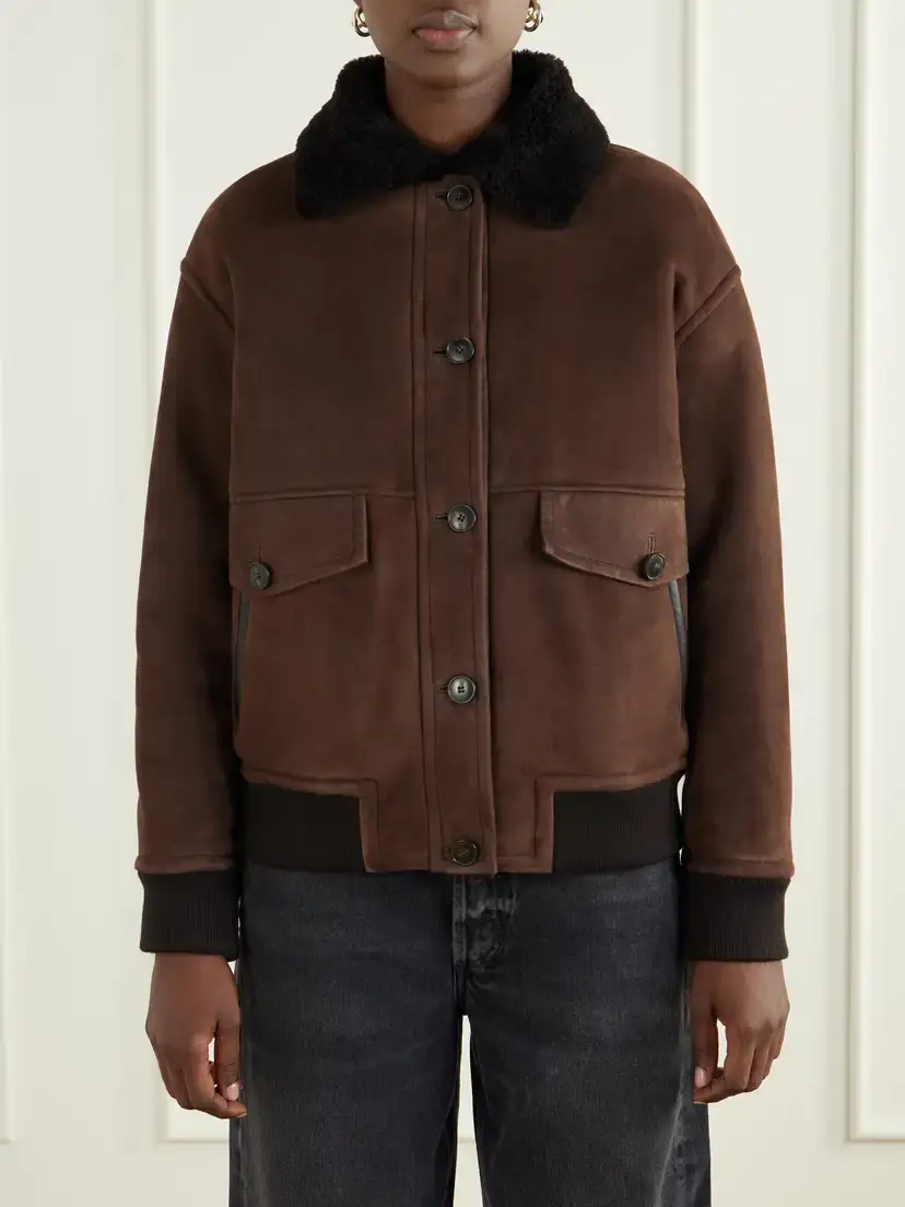 Yves Salomon Shearling-trimmed Suede Jacket | Thumbnail 3