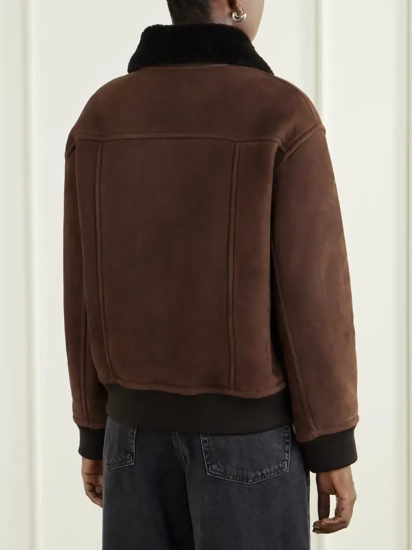 Yves Salomon Shearling-trimmed Suede Jacket | Thumbnail 4