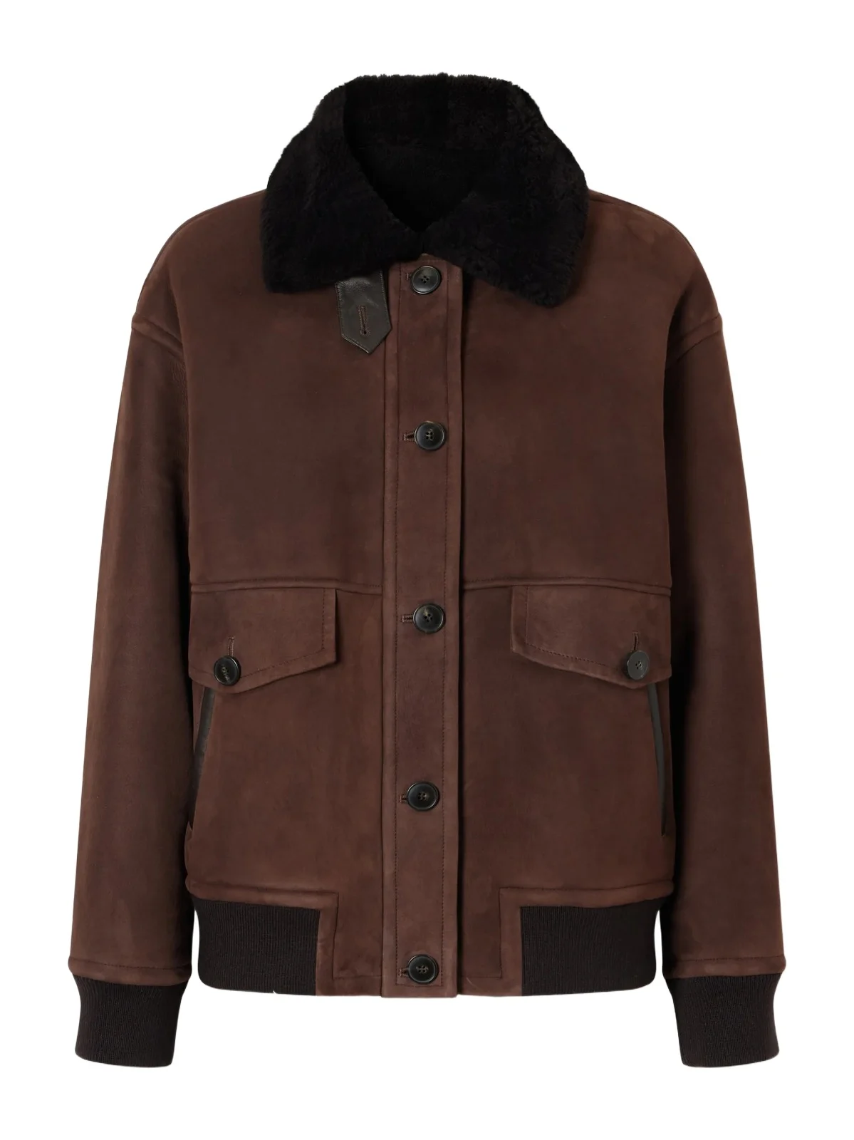 Shearling-trimmed Suede Jacket