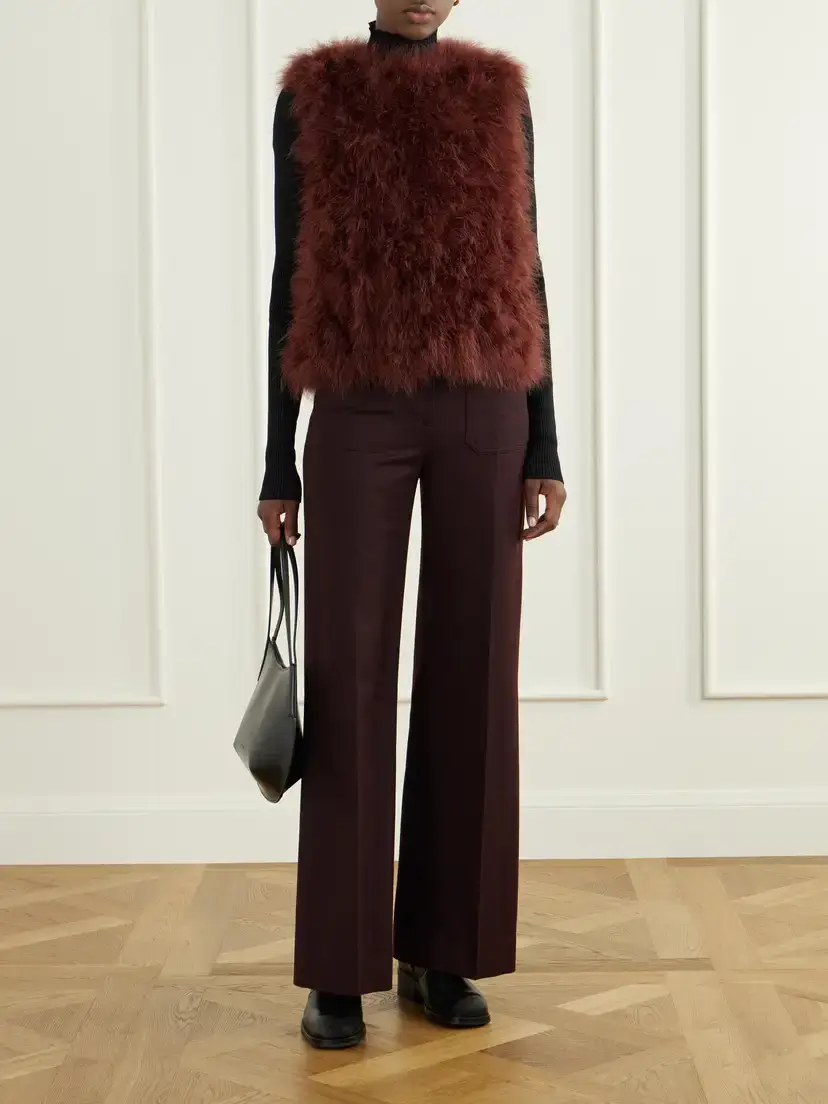 Yves Salomon Feather-embellished Silk Vest | Thumbnail 2 Yves Salomon Feather-embellished Silk Vest | Thumbnail 2