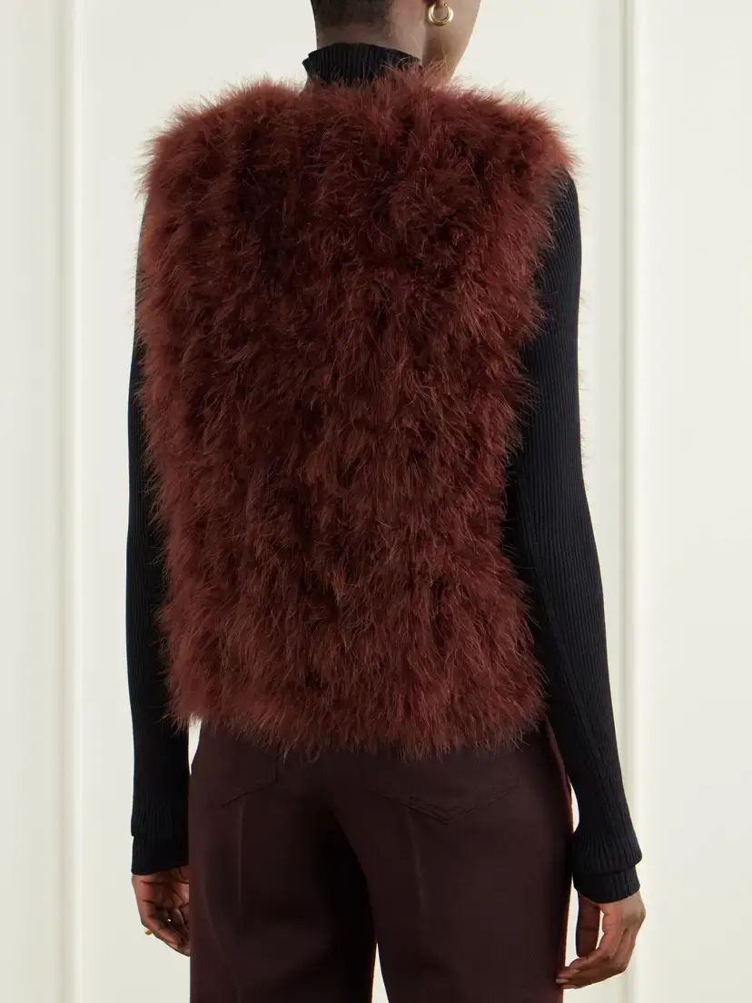 Yves Salomon Feather-embellished Silk Vest | Thumbnail 3 Yves Salomon Feather-embellished Silk Vest | Thumbnail 3