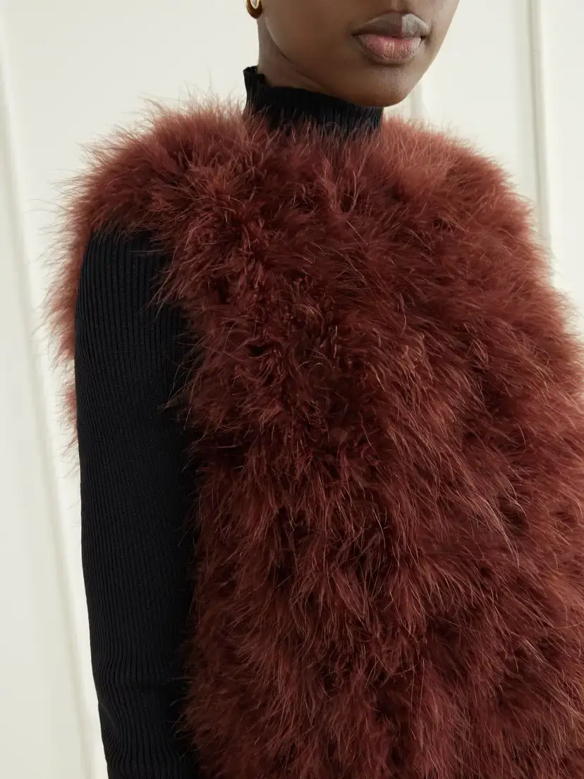 Yves Salomon Feather-embellished Silk Vest | Thumbnail 4 Yves Salomon Feather-embellished Silk Vest | Thumbnail 4