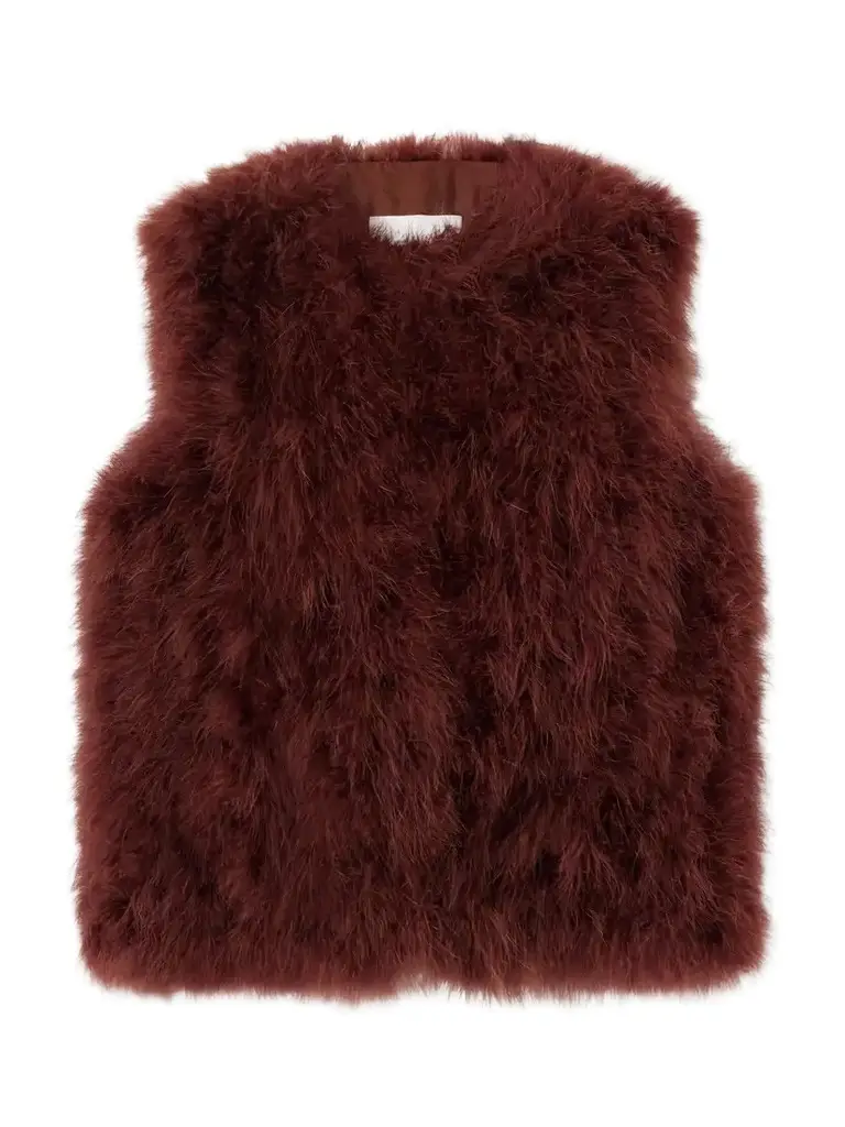 Feather-embellished Silk Vest Feather-embellished Silk Vest