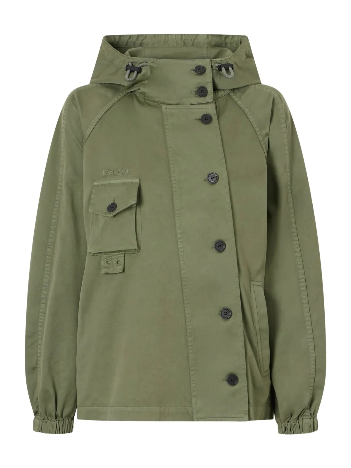 Loewe Logo-embroidered Cotton-canvas Hooded Parka