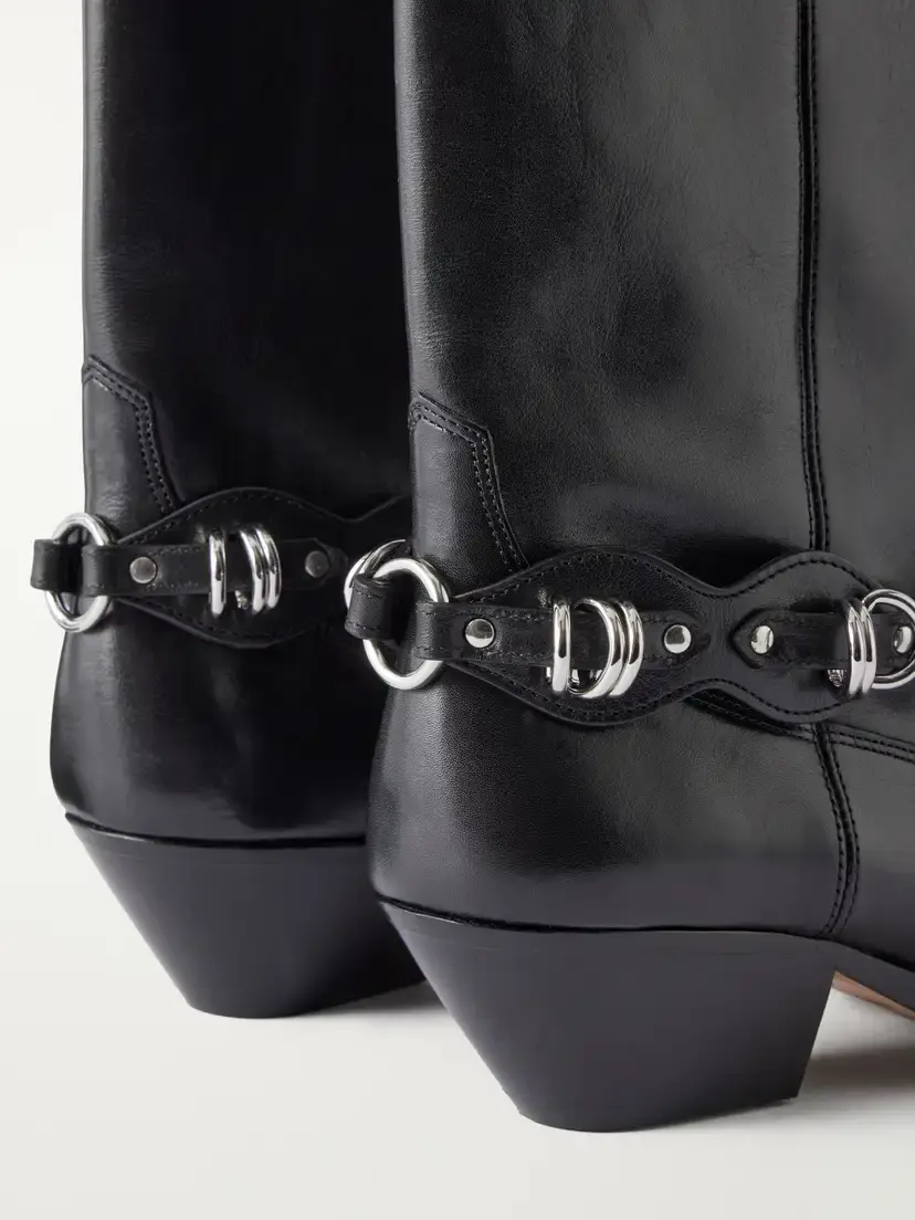 Isabel Marant Duerto 45 Chain-embellished Leather Ankle Boots | Thumbnail 5