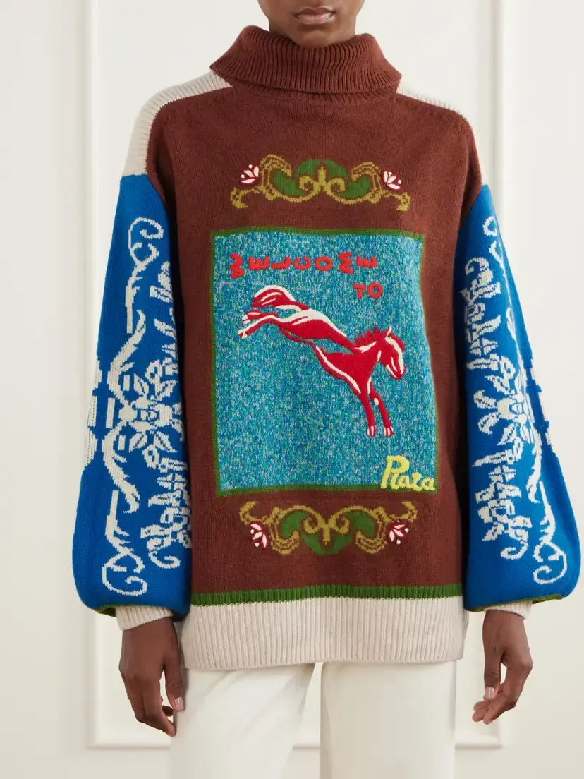 ALÉMAIS Lasso Embroidered Merino Wool Sweater | Thumbnail 3