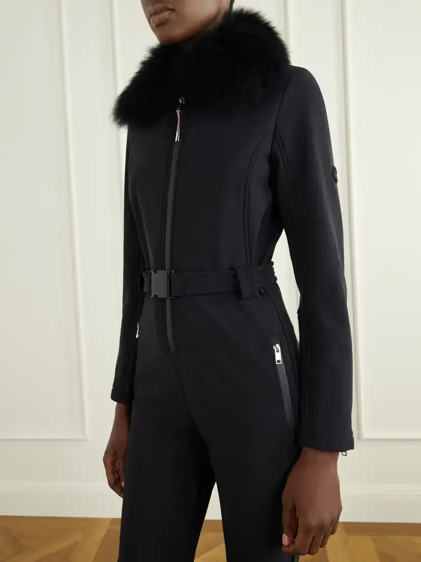 Yves Salomon Belted Shearling-trimmed Stretch-shell Ski Suit | Thumbnail 4 Yves Salomon Belted Shearling-trimmed Stretch-shell Ski Suit | Thumbnail 4