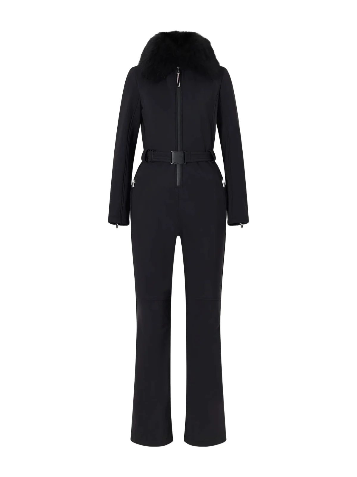 Yves Salomon Belted Shearling-trimmed Stretch-shell Ski Suit