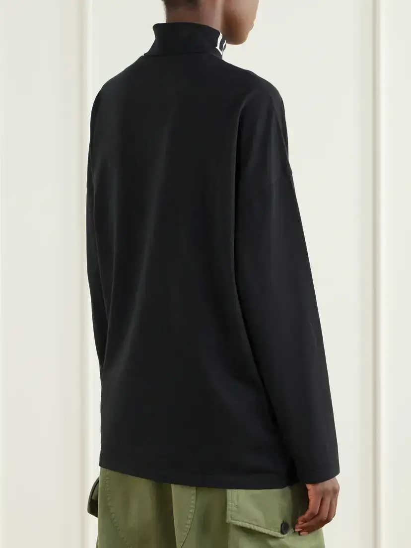 Loewe Logo-print Cotton-jersey Turtleneck Sweatshirt | Thumbnail 4