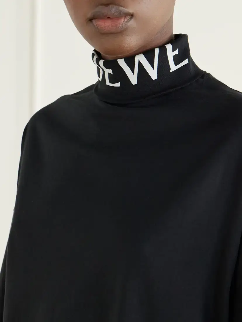 Loewe Logo-print Cotton-jersey Turtleneck Sweatshirt | Thumbnail 5
