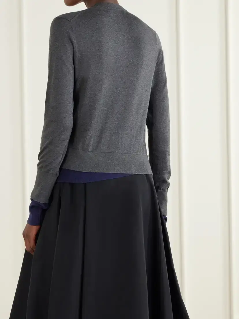 Acne Studios Argyle Silk, Wool And Cashmere-blend Cardigan - Gray | Thumbnail 3 Acne Studios Argyle Silk, Wool And Cashmere-blend Cardigan - Gray | Thumbnail 3