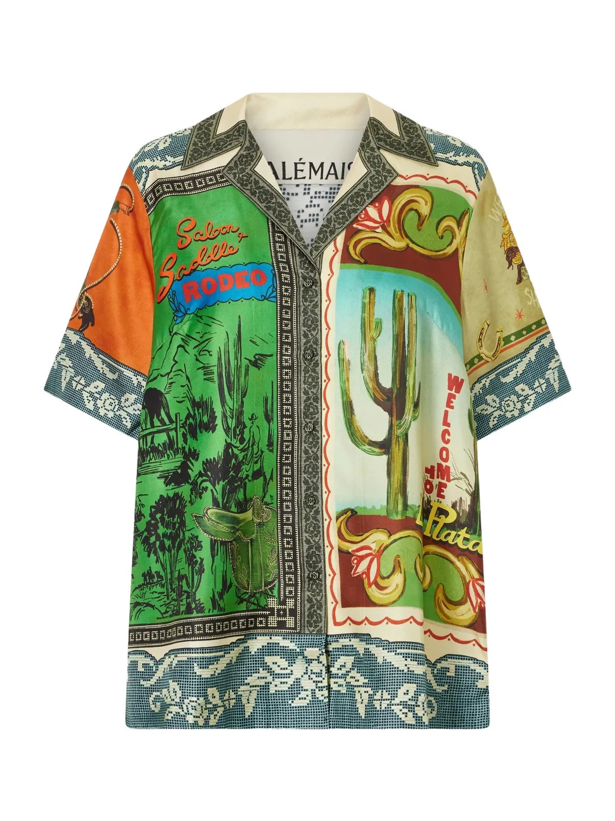ALÉMAIS Ace Printed Silk-twill Shirt