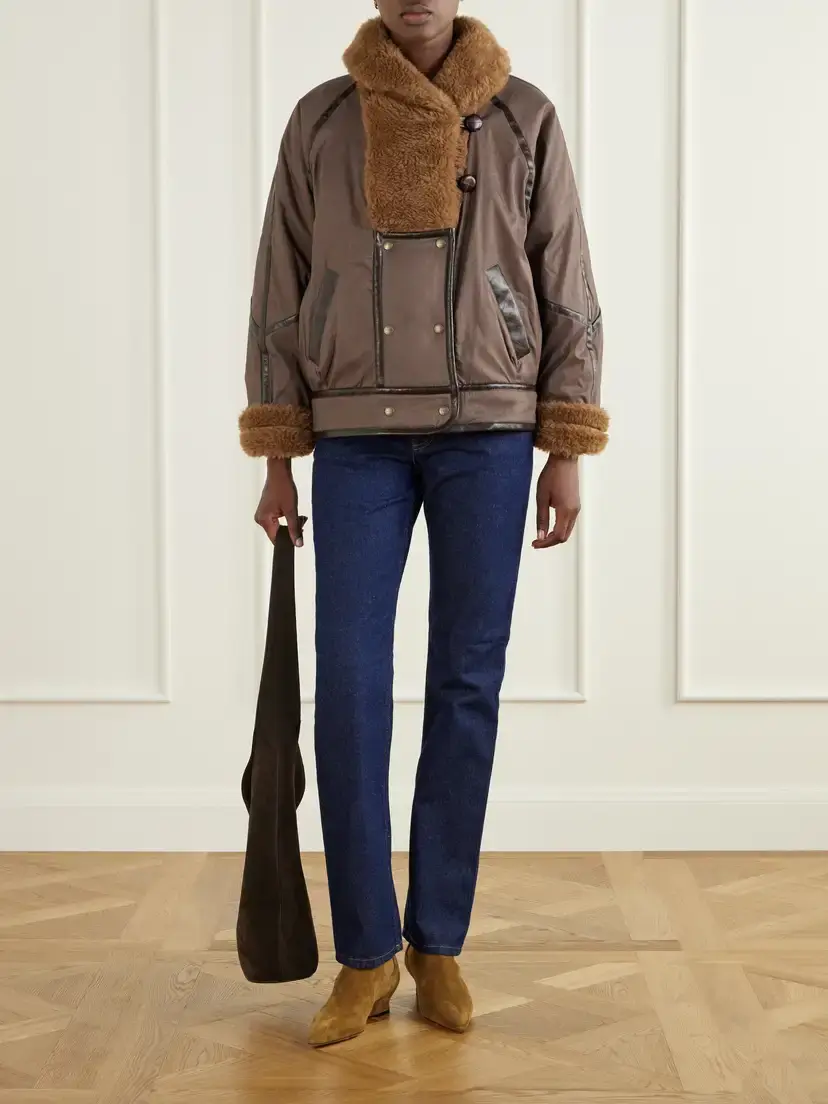 Marant Étoile Olinka Plush-trimmed Shell Coat | Thumbnail 2 Marant Étoile Olinka Plush-trimmed Shell Coat | Thumbnail 2