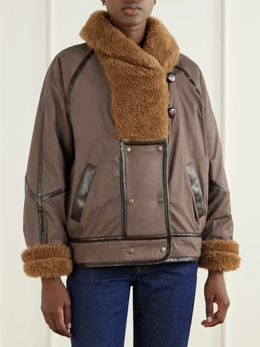 Marant Étoile Olinka Plush-trimmed Shell Coat | Thumbnail 3 Marant Étoile Olinka Plush-trimmed Shell Coat | Thumbnail 3