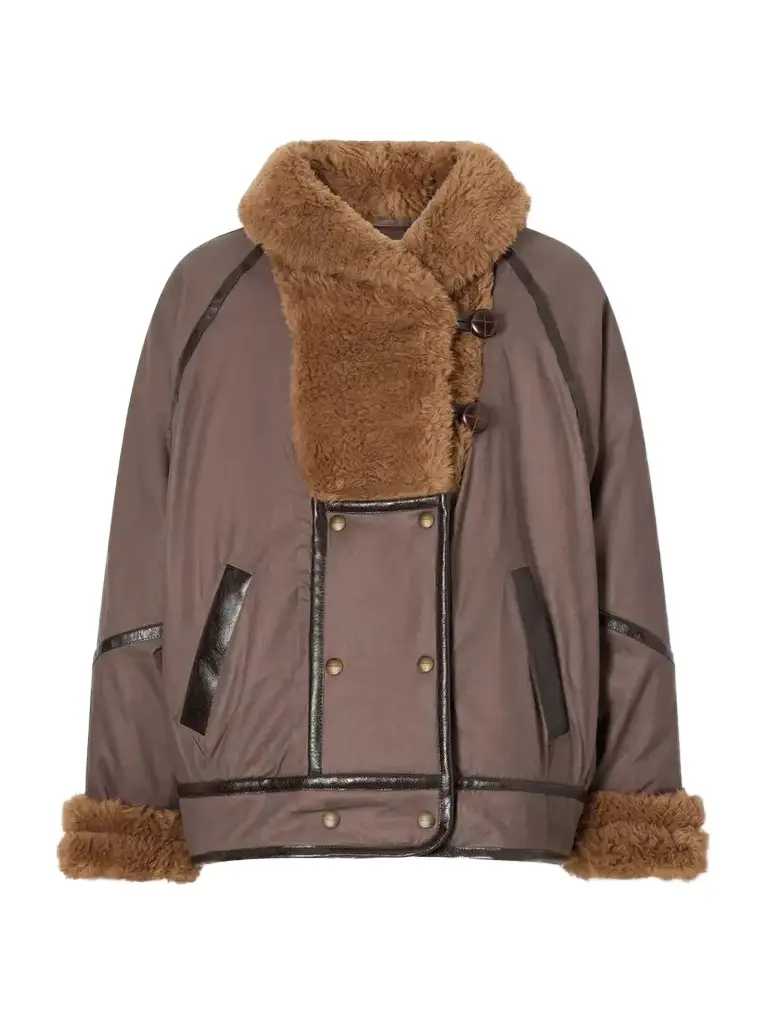 Marant Étoile Olinka Plush-trimmed Shell Coat