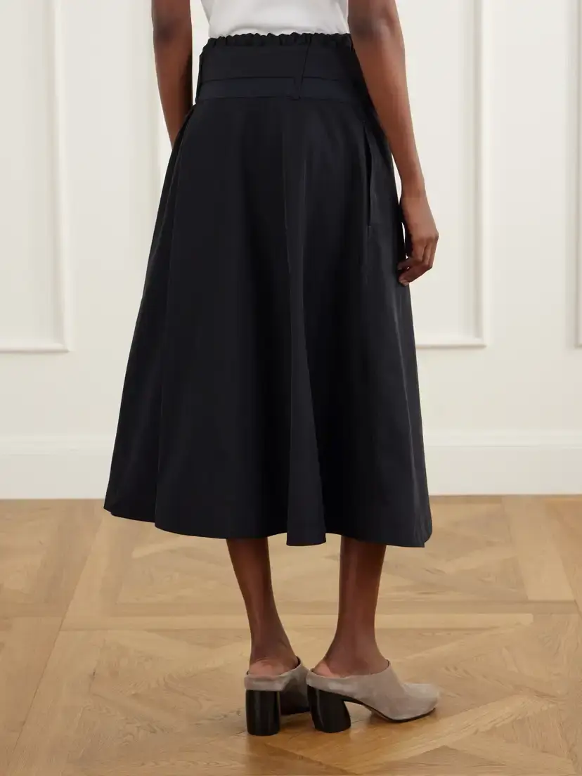 Loewe Belted Gathered Cotton-blend Shell Midi Skirt | Thumbnail 3 Loewe Belted Gathered Cotton-blend Shell Midi Skirt | Thumbnail 3