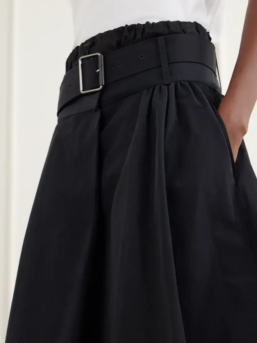 Loewe Belted Gathered Cotton-blend Shell Midi Skirt | Thumbnail 5 Loewe Belted Gathered Cotton-blend Shell Midi Skirt | Thumbnail 5
