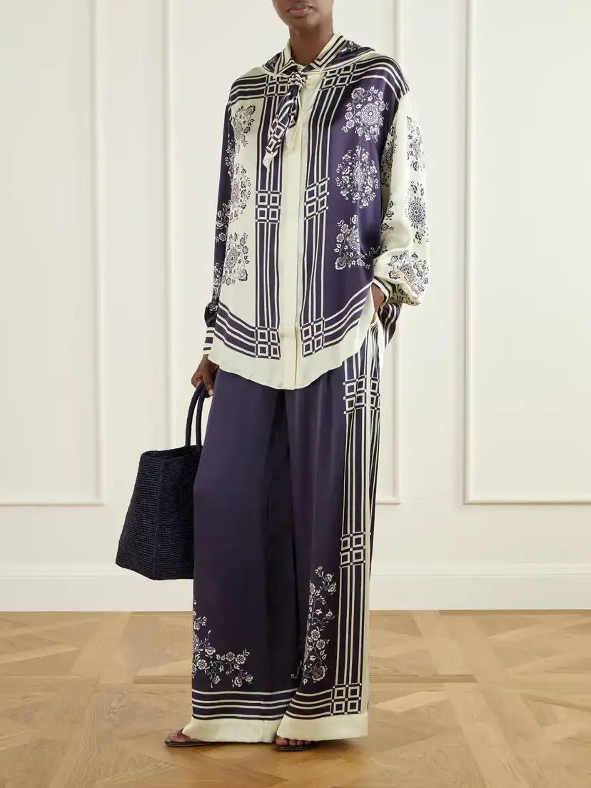 ALÉMAIS Bandera Printed Silk-satin Wide-leg Pants | Thumbnail 2 ALÉMAIS Bandera Printed Silk-satin Wide-leg Pants | Thumbnail 2