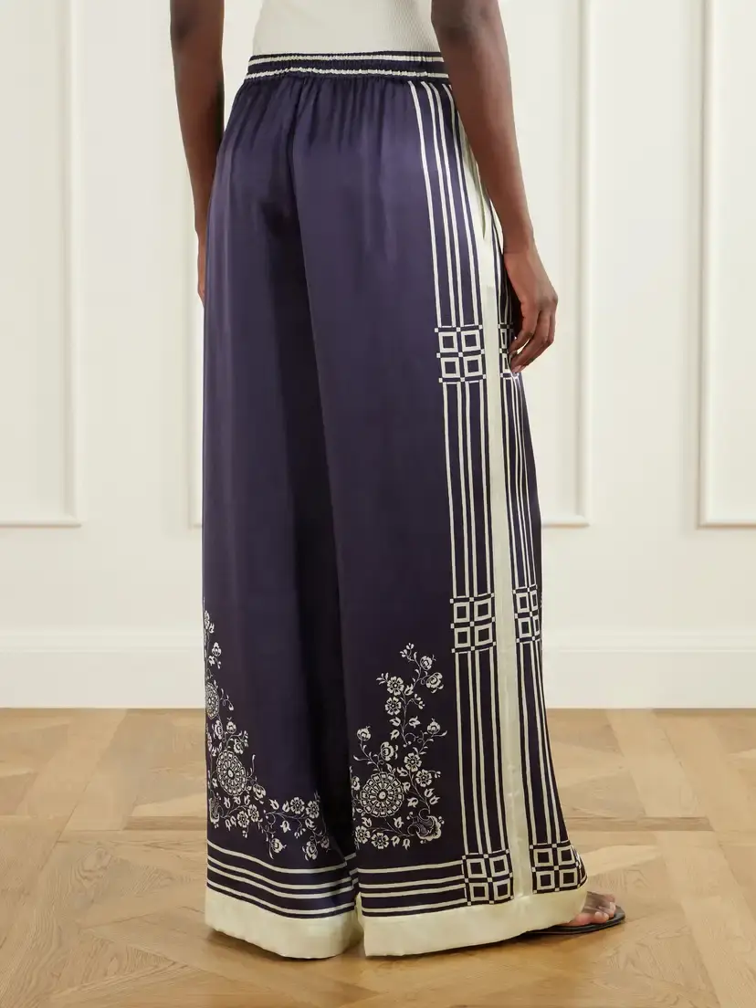 ALÉMAIS Bandera Printed Silk-satin Wide-leg Pants | Thumbnail 4 ALÉMAIS Bandera Printed Silk-satin Wide-leg Pants | Thumbnail 4