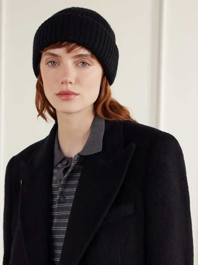 Yves Salomon Ribbed Wool And Cashmere-blend Beanie - Black | Thumbnail 2 Yves Salomon Ribbed Wool And Cashmere-blend Beanie - Black | Thumbnail 2