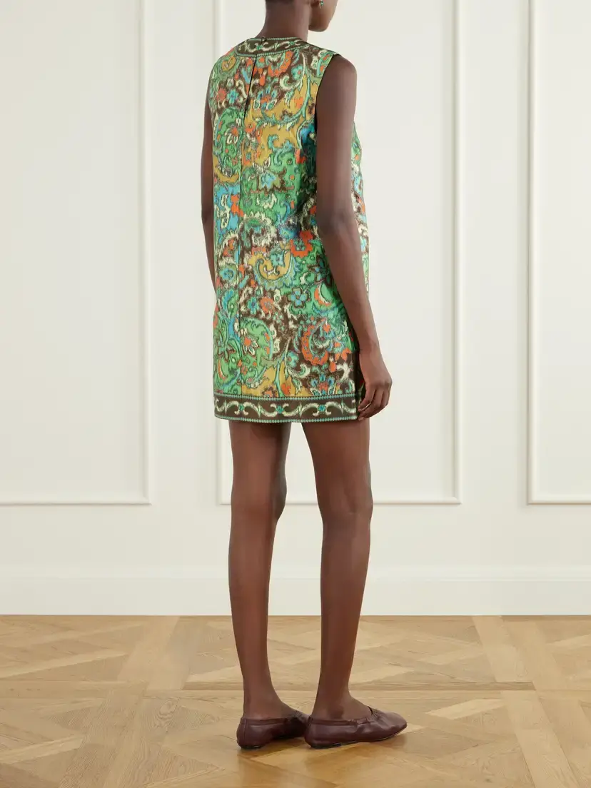 ALÉMAIS Charlotte Floral-jacquard Satin Mini Dress | Thumbnail 3