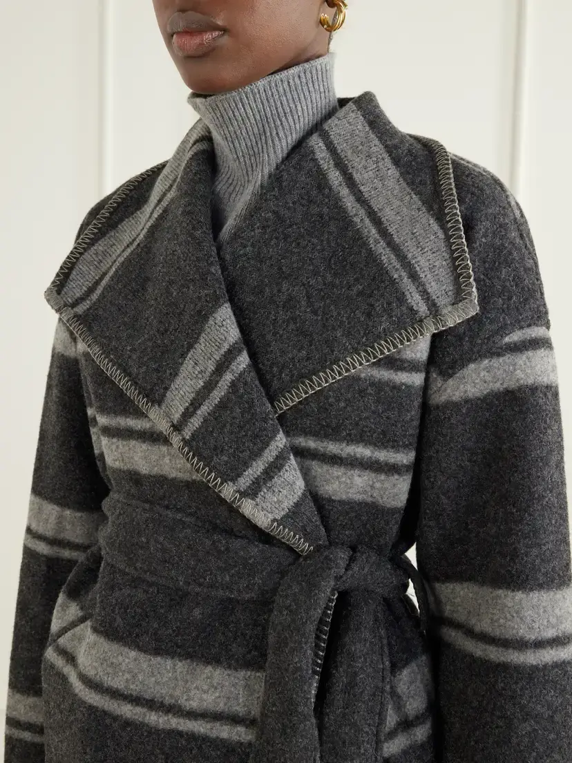 Marant Étoile Brea Belted Striped Knitted Coat | Thumbnail 4 Marant Étoile Brea Belted Striped Knitted Coat | Thumbnail 4