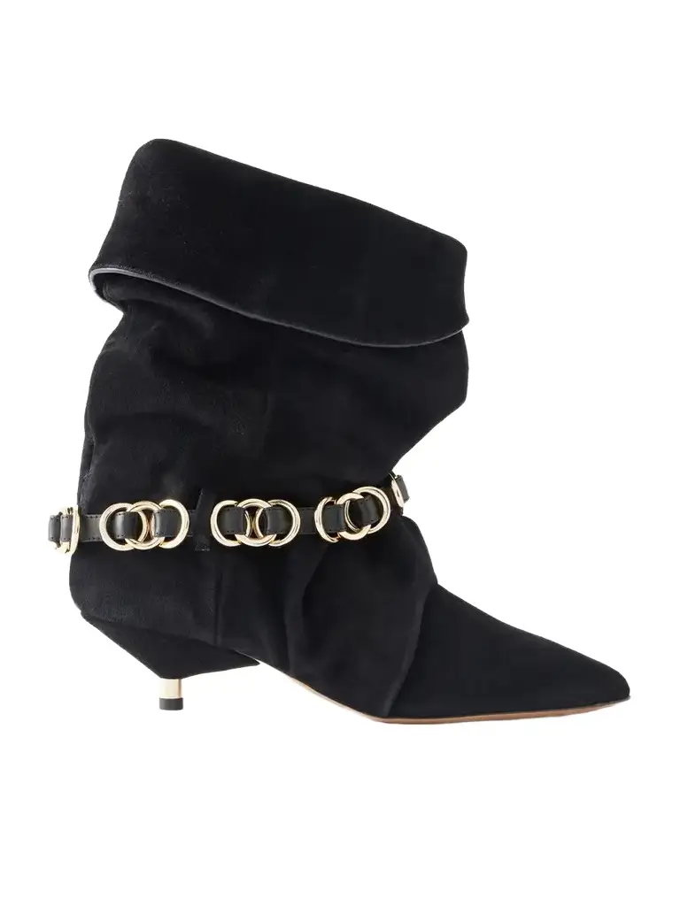 Isabel Marant Edrik 40 Embellished Leather-trimmed Suede Ankle Boots | Image 1 Isabel Marant Edrik 40 Embellished Leather-trimmed Suede Ankle Boots | Image 1