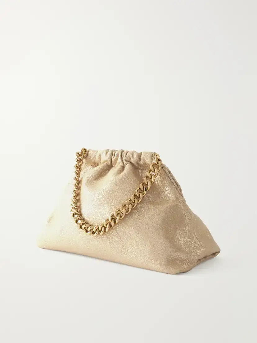 Stella McCartney Falabella Mini Metallic Vegetarian Material Drawstring Bag | Thumbnail 4 Stella McCartney Falabella Mini Metallic Vegetarian Material Drawstring Bag | Thumbnail 4